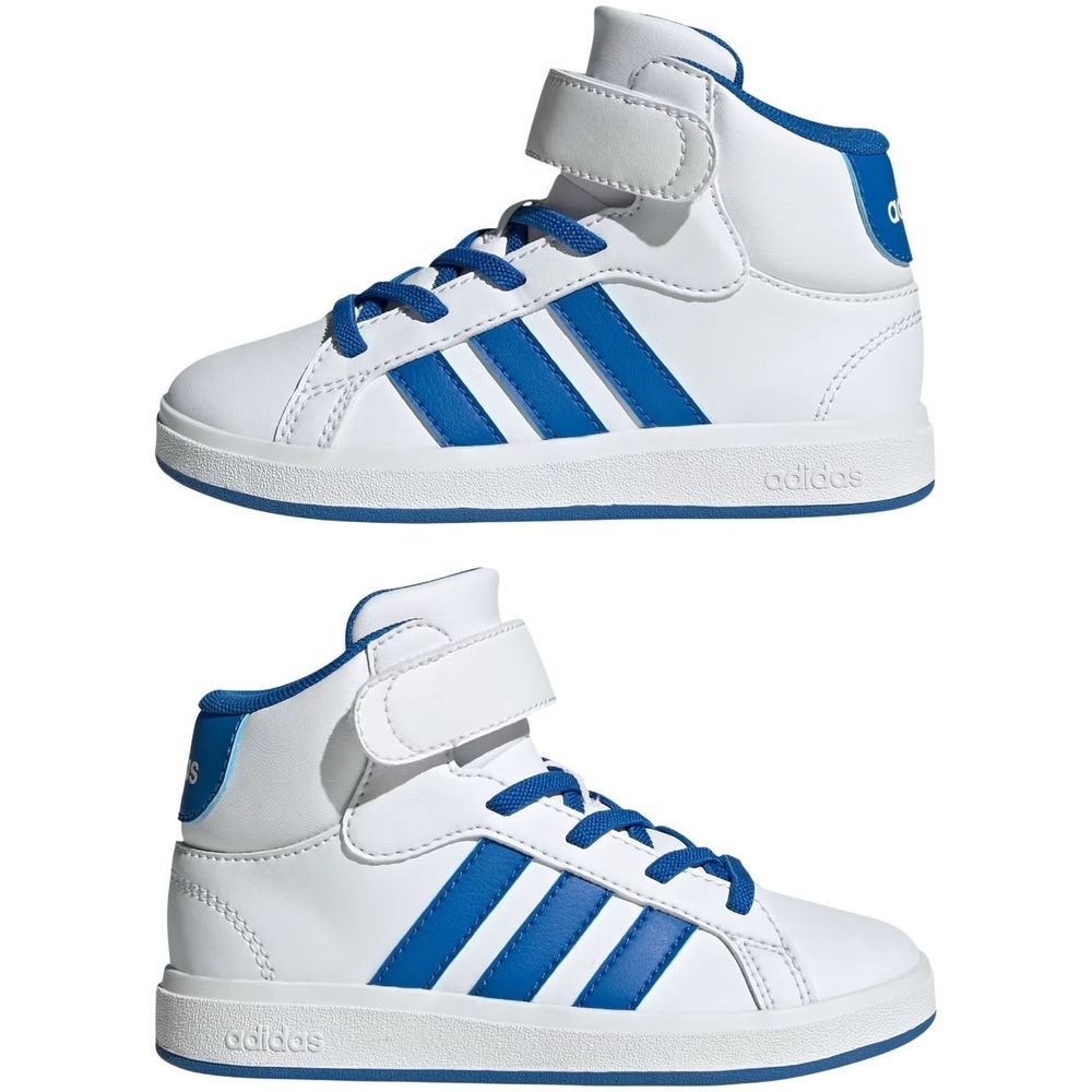 Tênis Juvenil Adidas Grand Court Mid JR0800 Branco/Azul 5