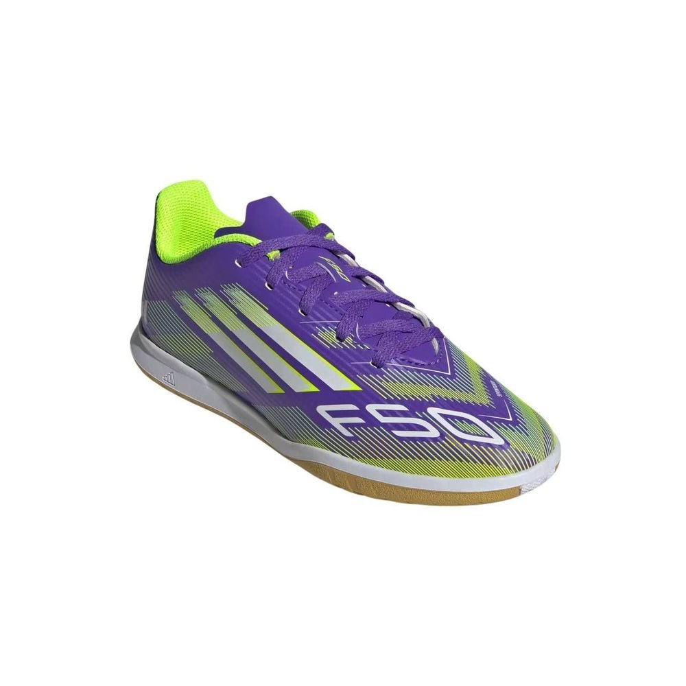 Chuteira Juvenil Adidas Futsal F50 Club JI0042 Roxo/Verde Claro 4