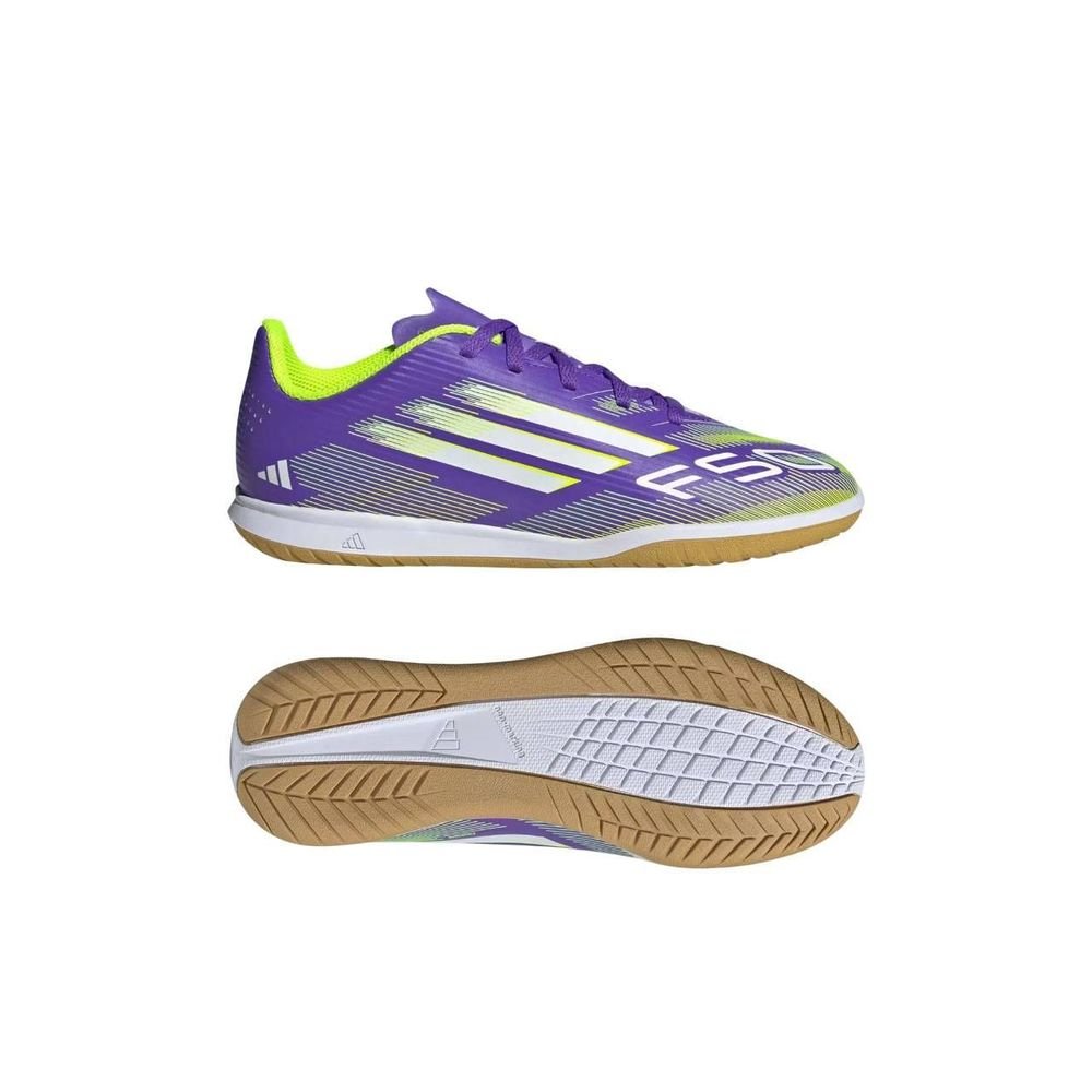 Chuteira Juvenil Adidas Futsal F50 Club JI0042 Roxo/Verde Claro 6
