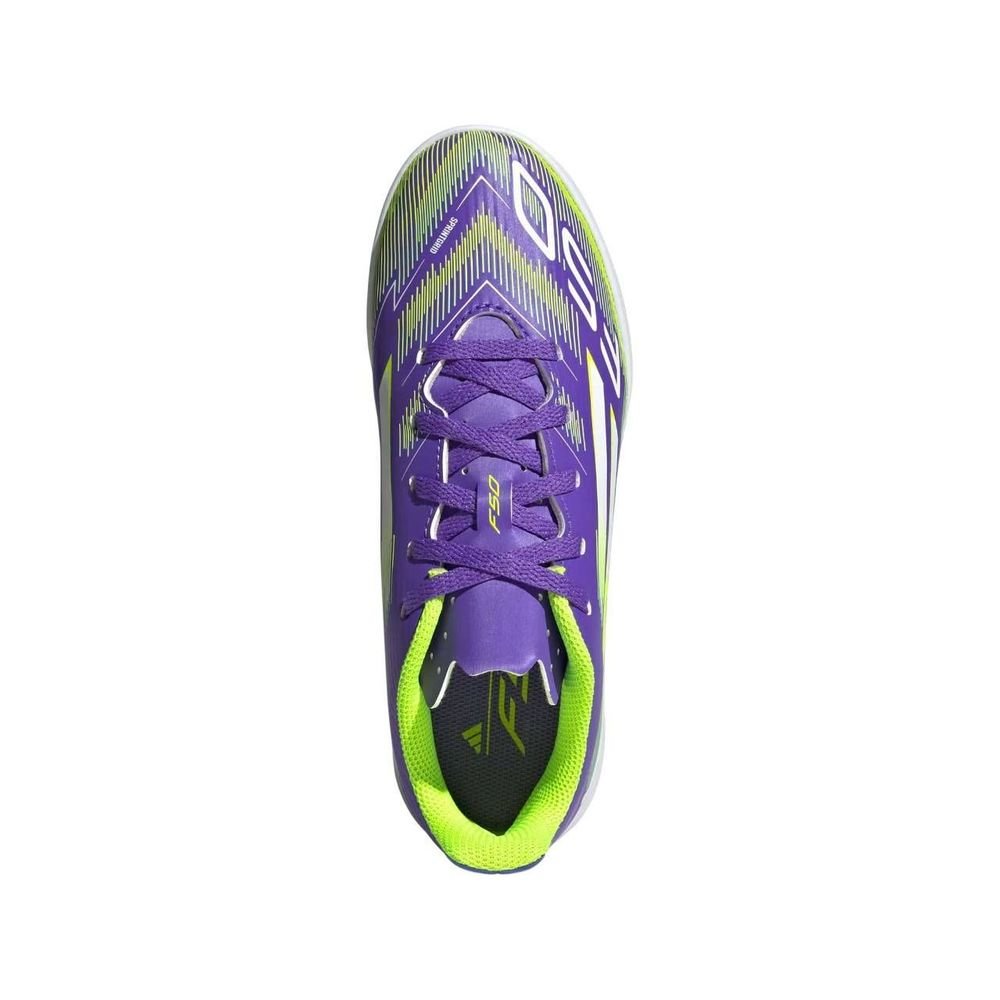 Chuteira Juvenil Adidas Futsal F50 Club JI0042 Roxo/Verde Claro 7
