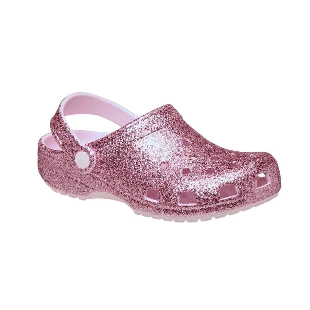 Sandália Inf Crocs Classic Chunky Glitter Clog T 211940-6ZW Rosa 3