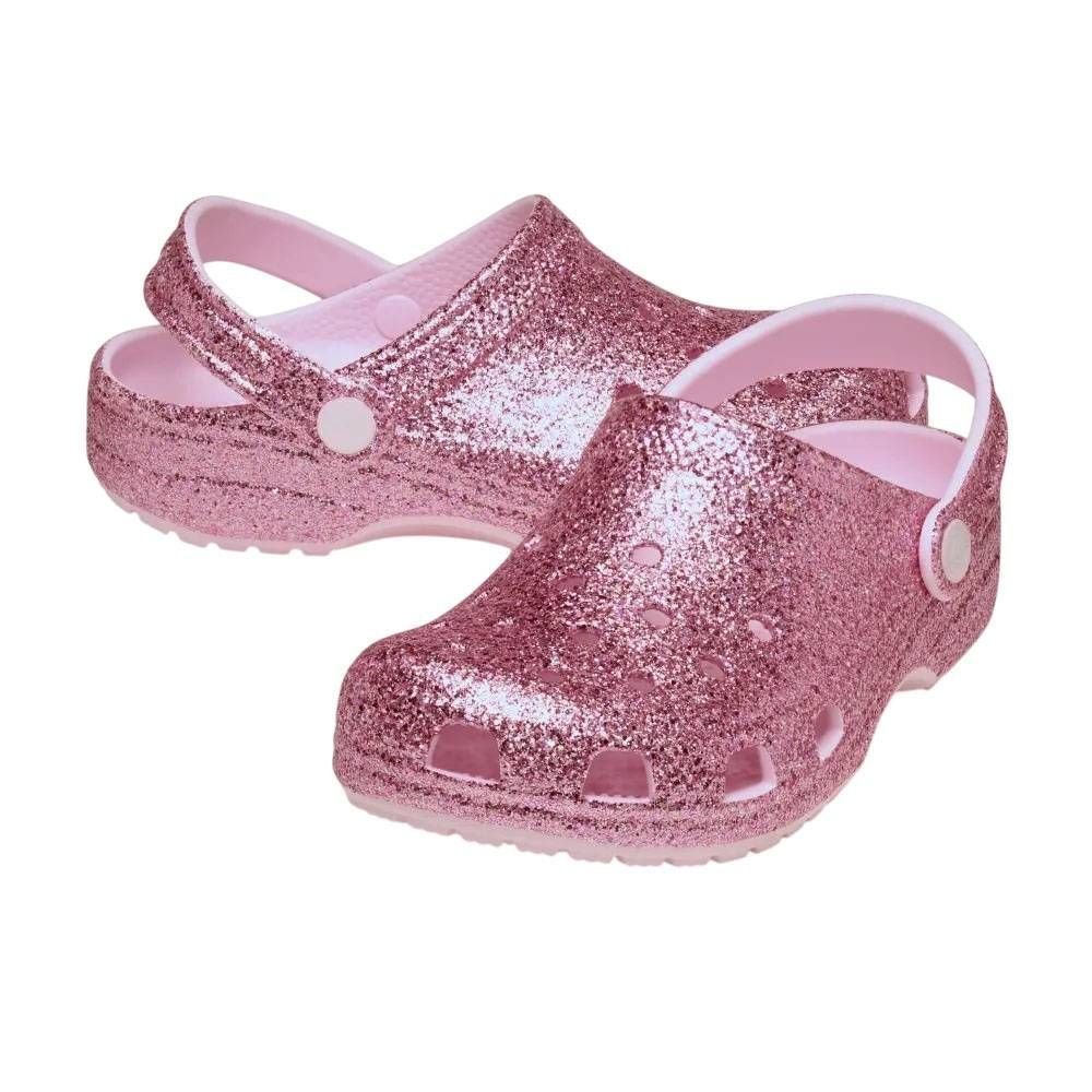 Sandália Inf Crocs Classic Chunky Glitter Clog T 211940-6ZW Rosa 4