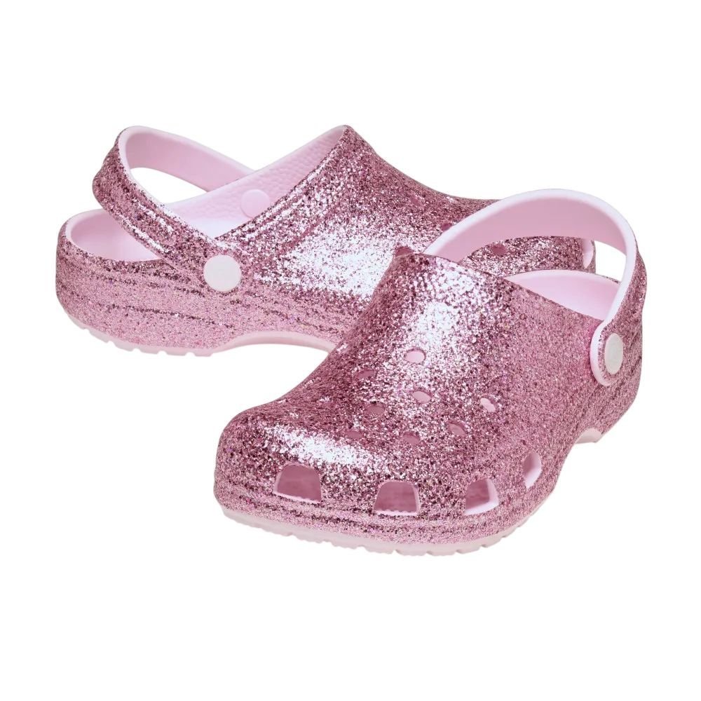 Sandália Juvenil Crocs Classic Chunky Glitter Cg K 211939-6ZW Rosa 4