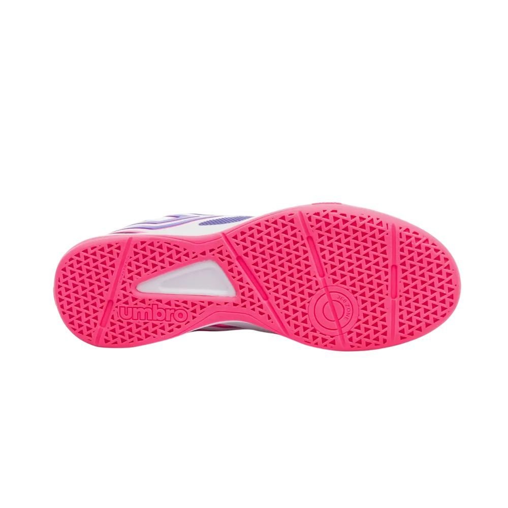 Chuteira Umbro Futsal Pro 5 Bump Club Masculina U01FB042-210 Branco/Roxo 8