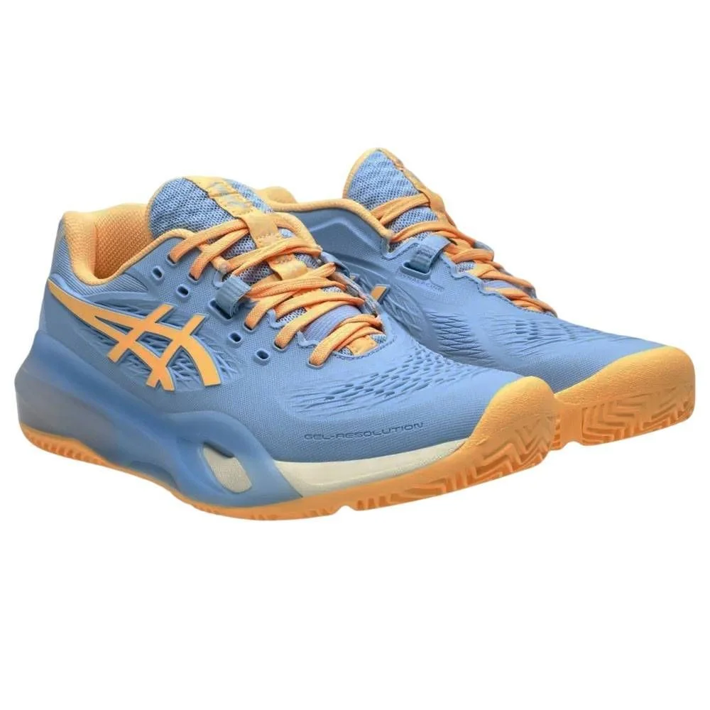 Tênis Asics Gel Resolution X Padel Feminino 1042A285-400 Azul Claro/Laranja 3