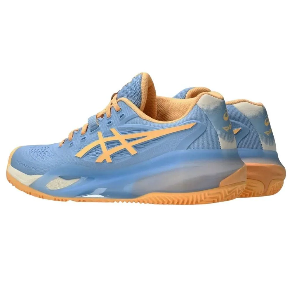 Tênis Asics Gel Resolution X Padel Feminino 1042A285-400 Azul Claro/Laranja 4