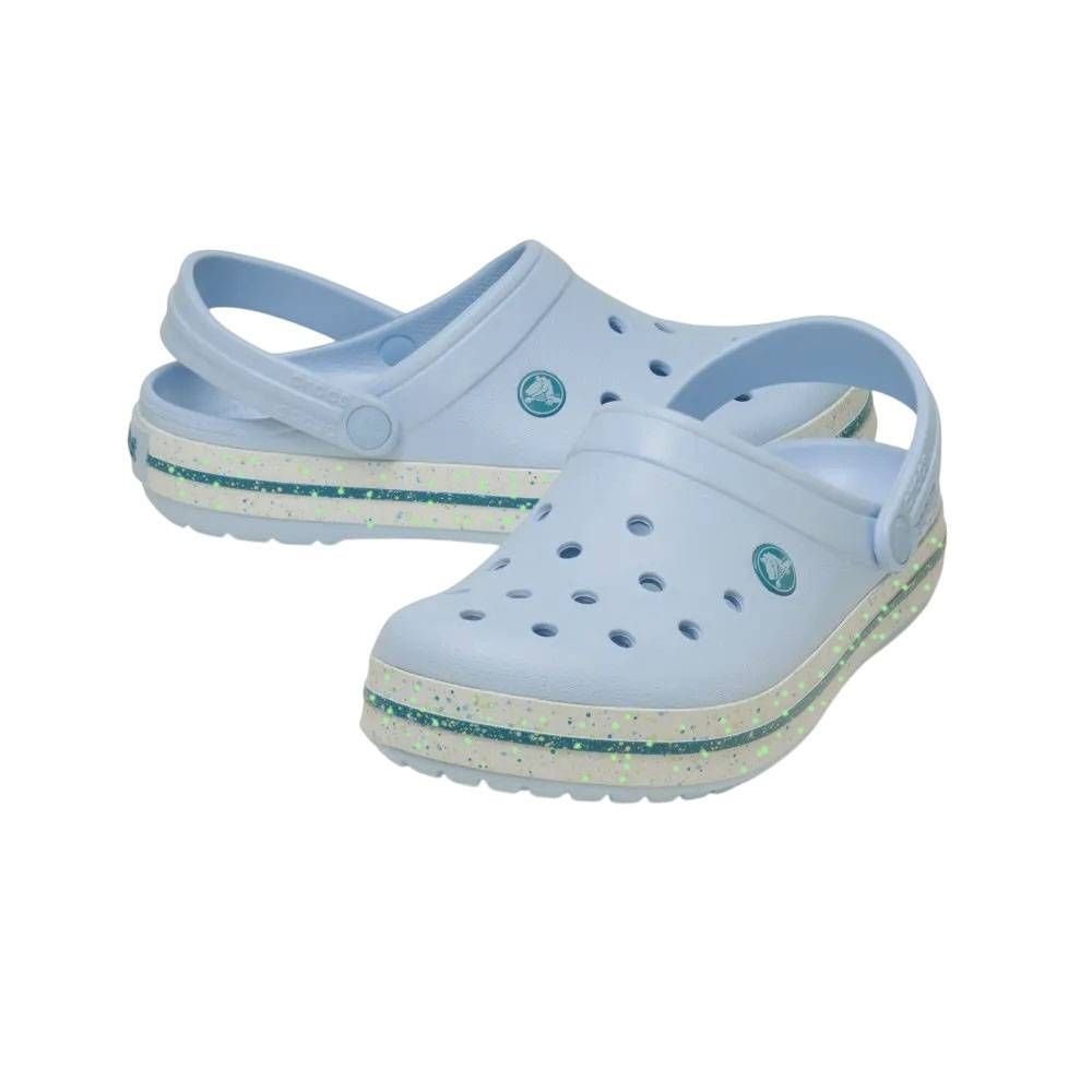 Sandália Juvenil Crocs Crocband Speckled Bd Clog 211645-4WK Azul Claro/Branco 2