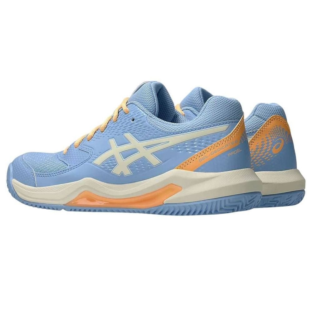 Tênis Asics Gel Dedicate 8 Padel Feminino 1042A241-401 Azul Claro/Laranja 4