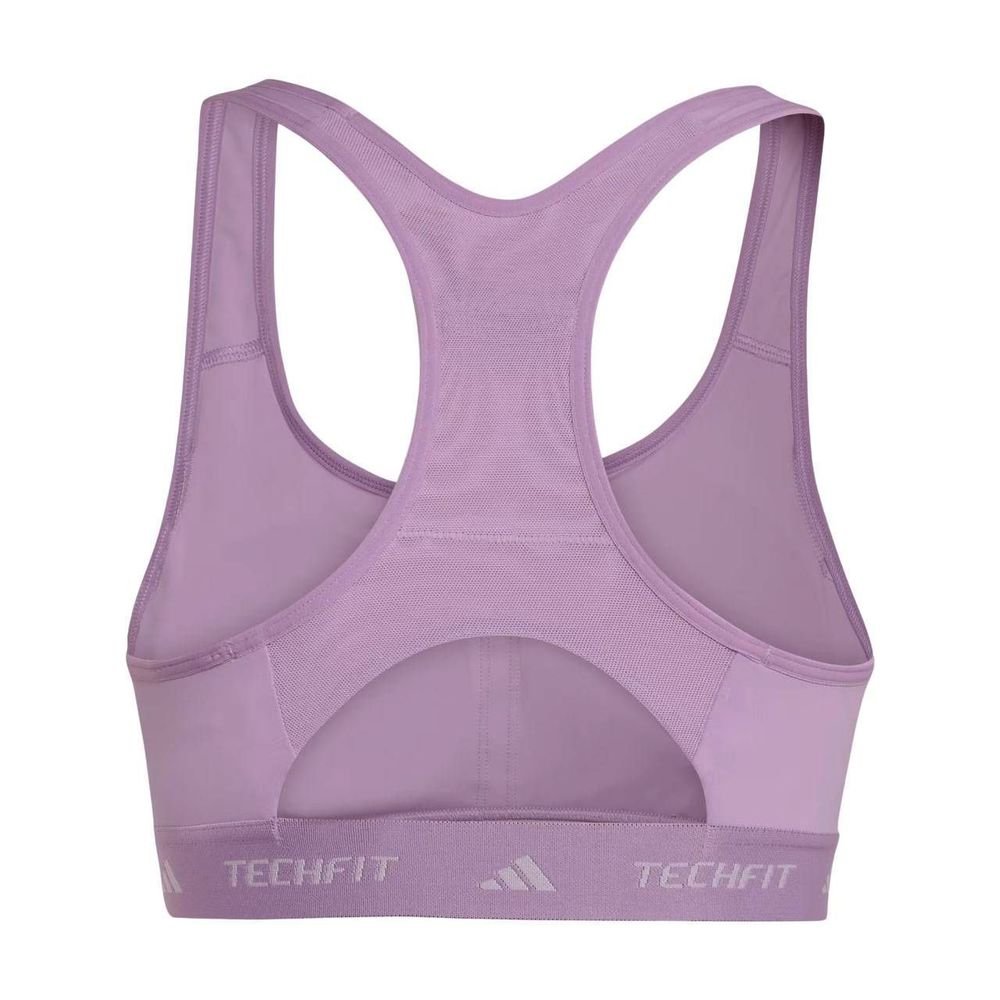 Top Adidas Techfit Suporte Médio Feminino JW7243 Roxo 4