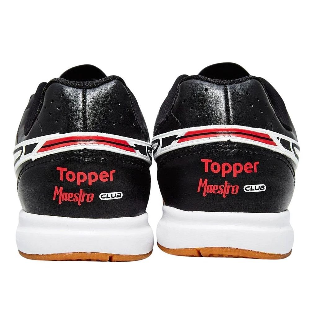 Chuteira Juvenil Topper Futsal Maestro Club V TP08450001 Preto/Branco 4
