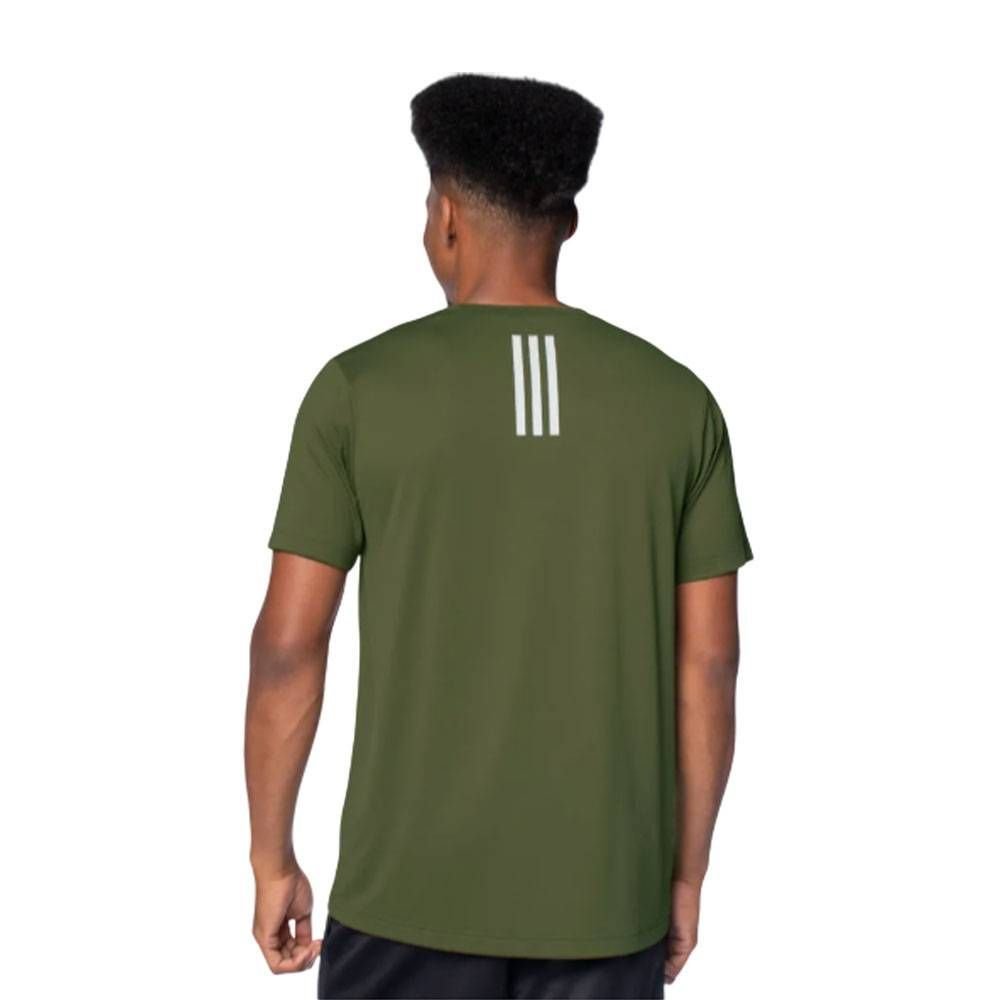 Camiseta Adidas M/C Own The Run 3 Stripes Masculina KB7572 Verde 2