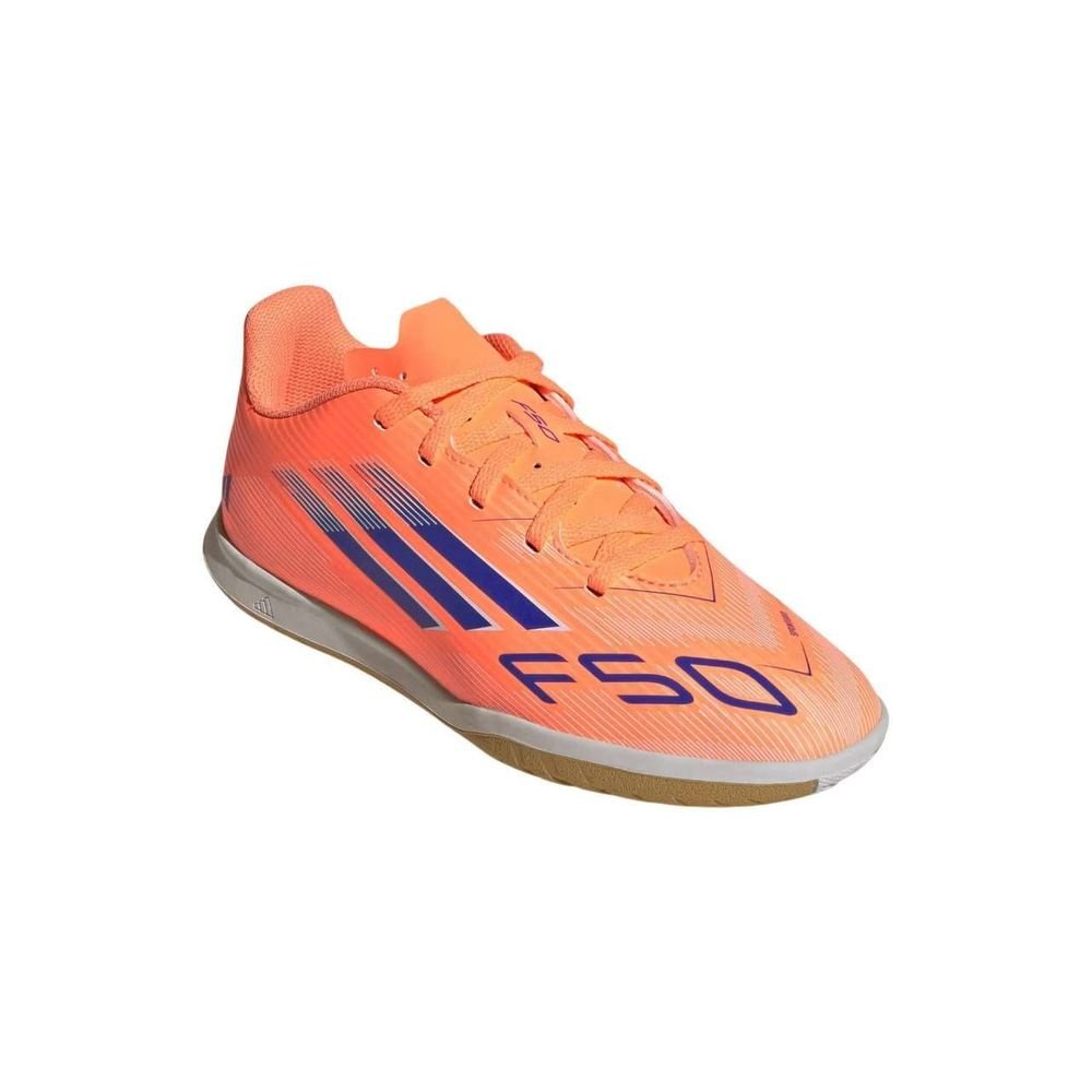 Chuteira Juvenil Adidas Futsal F50 Club In JI0041 Laranja/Azul 3