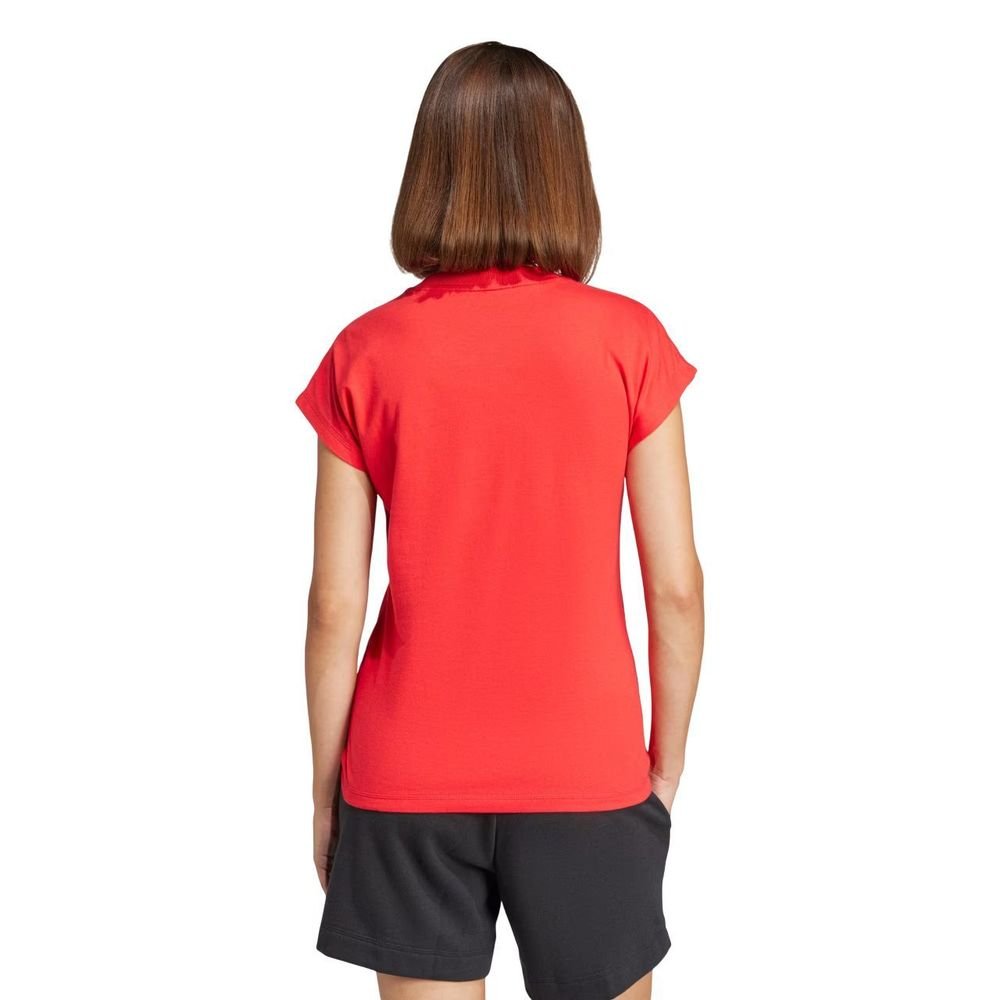 Camiseta Adidas M/C Logo Linear Feminina JG8661 Vermelho 2