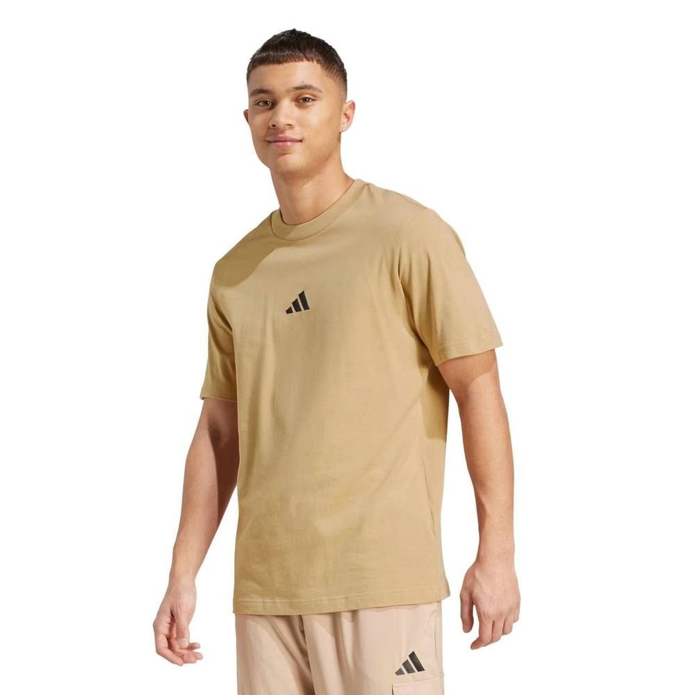 00SSZZ87 Camiseta Adidas M/C Small Logo Masculina JX5657 Bege