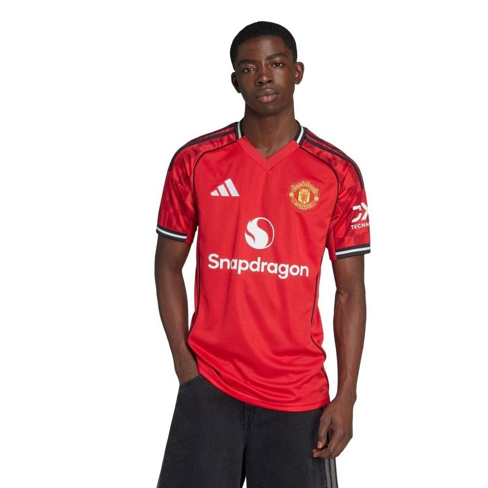Camiseta Adidas M/C Manchester United I 25/26 Masc JI7428 Vermelho