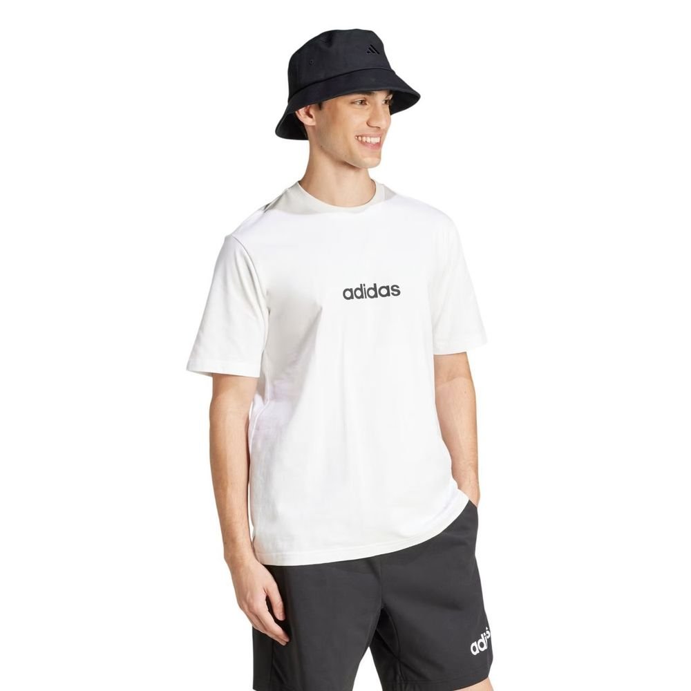 Camiseta Adidas M/C Logo Linear Masculina JE9000 Branco 3
