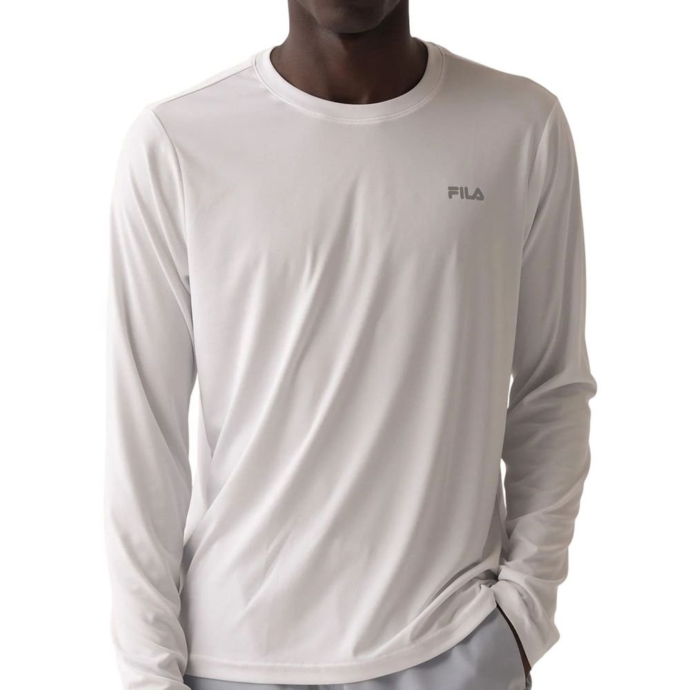 Camiseta Fila M/L Basic Sports Masculina F11AT01140-1671 Branco 3