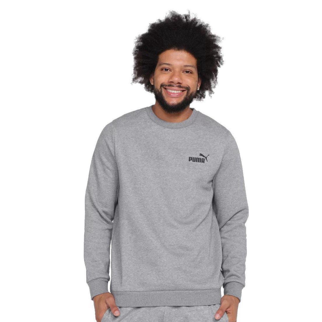 MOLETOM PUMA M ESSENTIALS SMALL LOGO 586682-03 Cinza 3