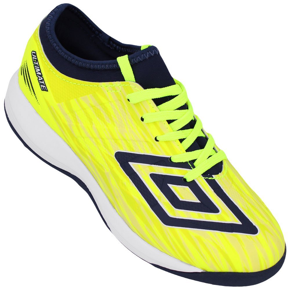 Chuteira Umbro Society Ultimate Infantil Amarelo/Azul Escuro 2