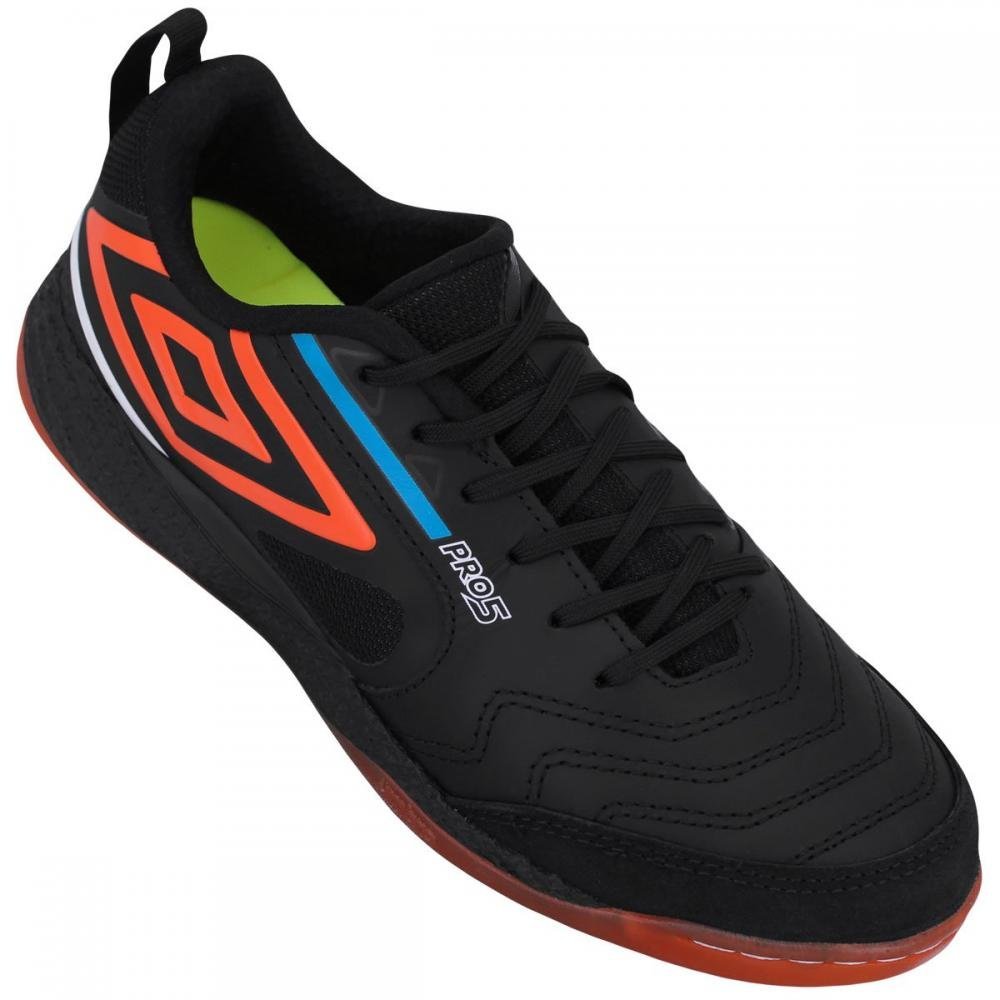 Tênis Umbro Futsal Pro 5 Bump Masculino Preto/Laranja 2