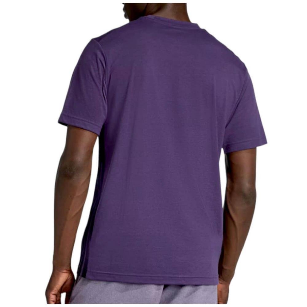 Camiseta Adidas Essentials 3 Listras Masculina Roxo 2