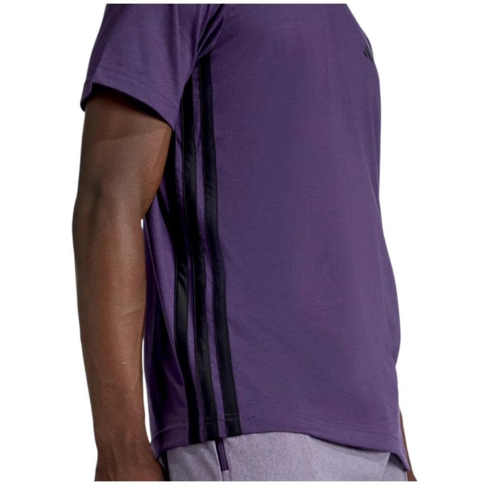 Camiseta Adidas Essentials 3 Listras Masculina Roxo 3