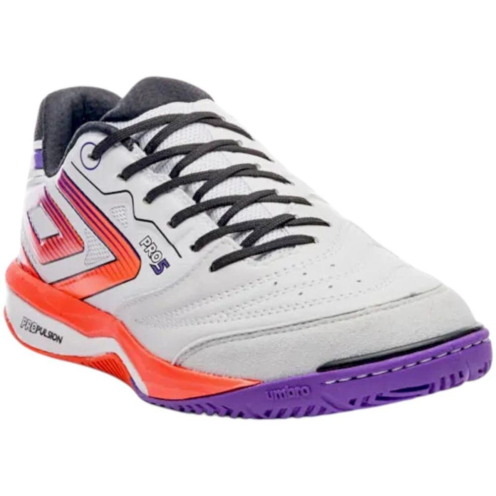 Tênis Umbro Futsal Pro 5 Stable Masculino Branco/Laranja 2