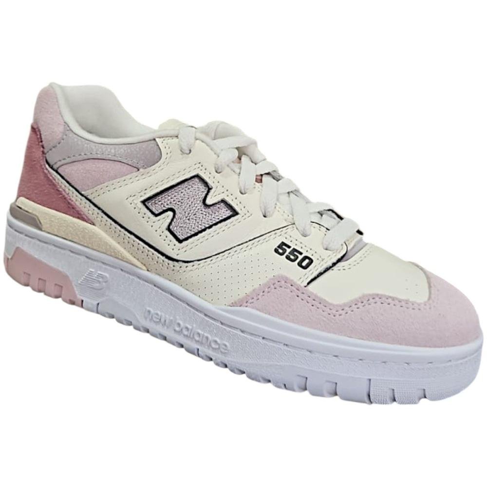 Tênis New Balance 550 Feminino Branco/Rosa 2