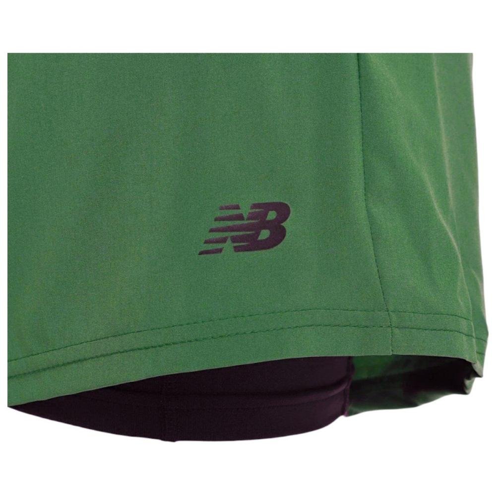 Short New Balance Sport Essentials 2 em 1 Masculino Verde 3