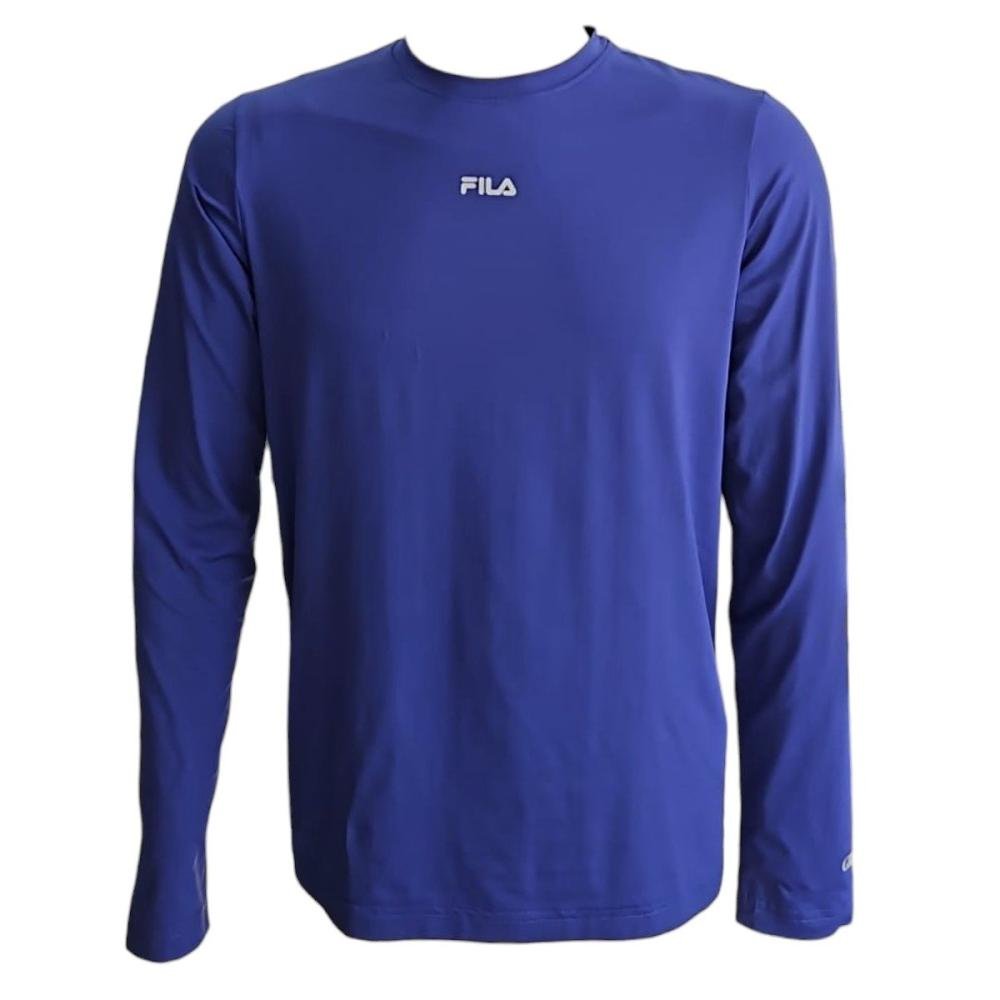 Camiseta Manga Longa Fila Sun Protect Breezy Masculina Azul 1