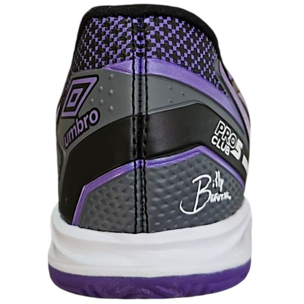 Tênis Futsal Umbro Pro 5 Bump Club Billy BR Masculino Preto/Roxo 3