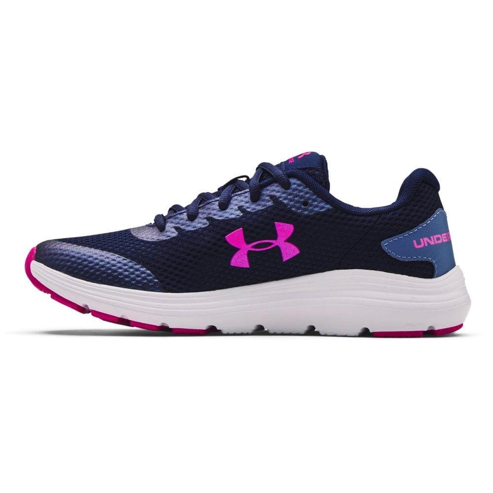 Tênis Running Under Armour Infantil Feminino Surge 2 Macio Azul 3