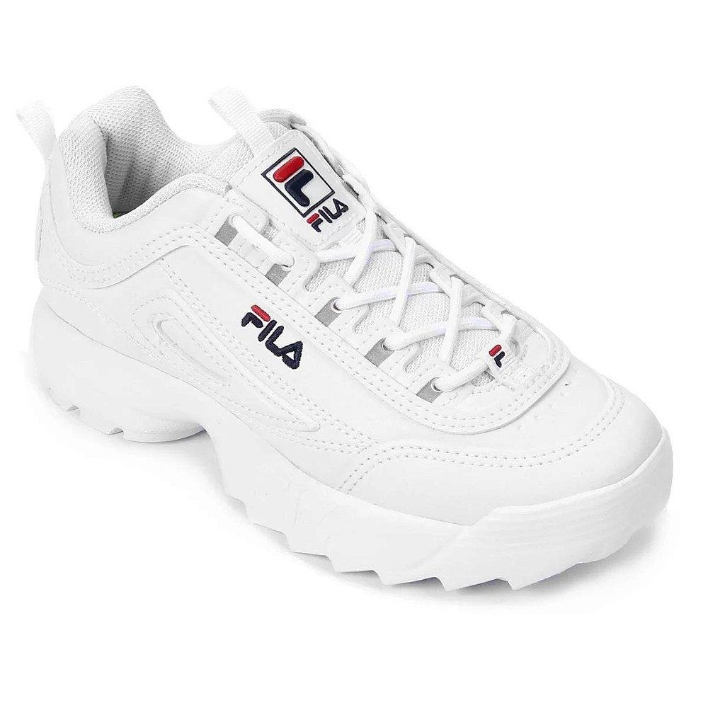 Tênis Casual Fila Infantil Feminino Flip Cadarço Cano Baixo Branco