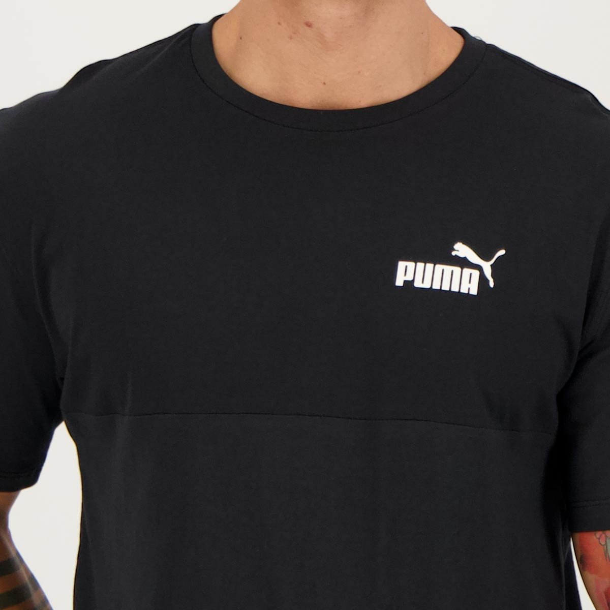 Camiseta Puma Power Colorblock Tee Preta Preto 4