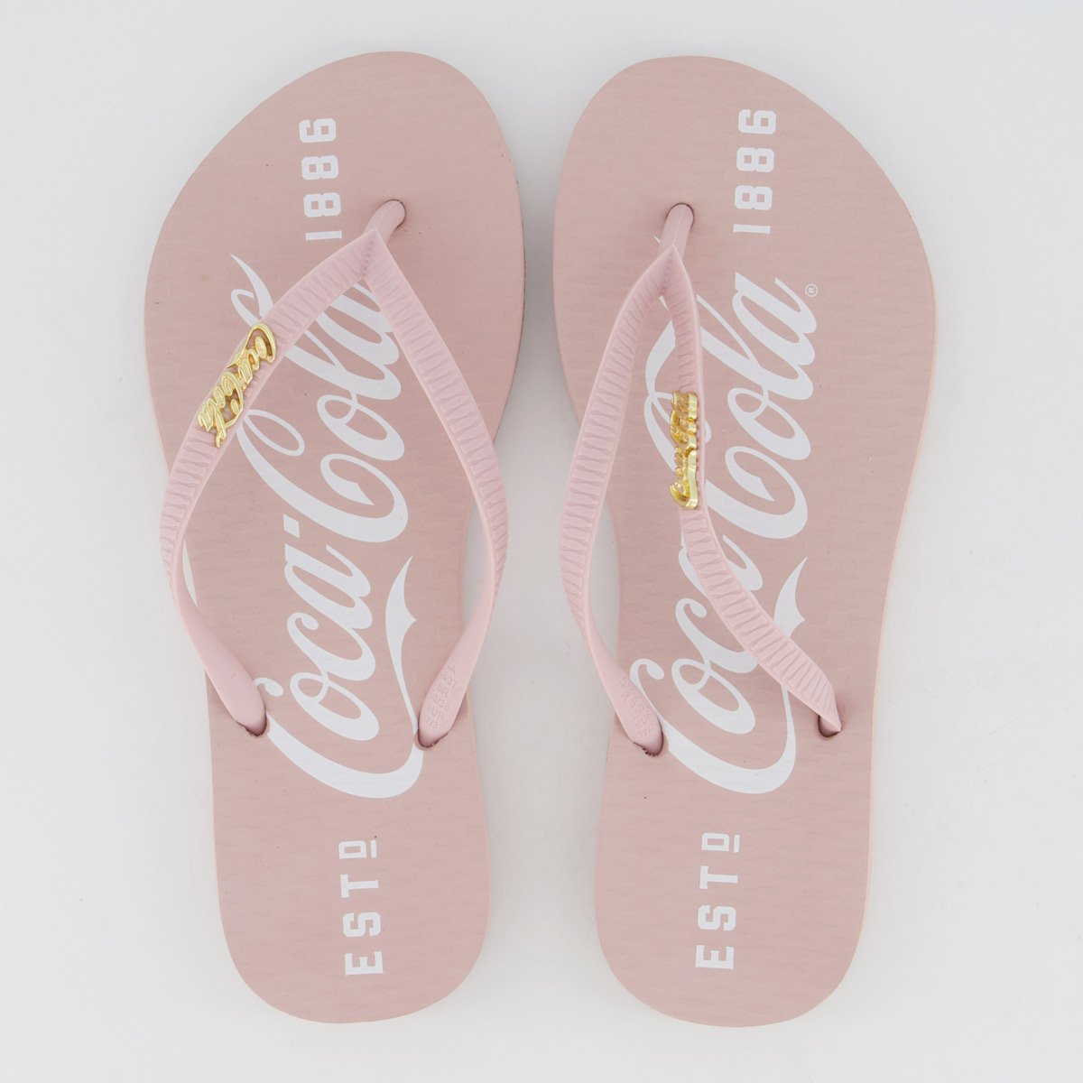 Chinelo Coca Cola 1886 Feminino Rose Claro Rosa 1