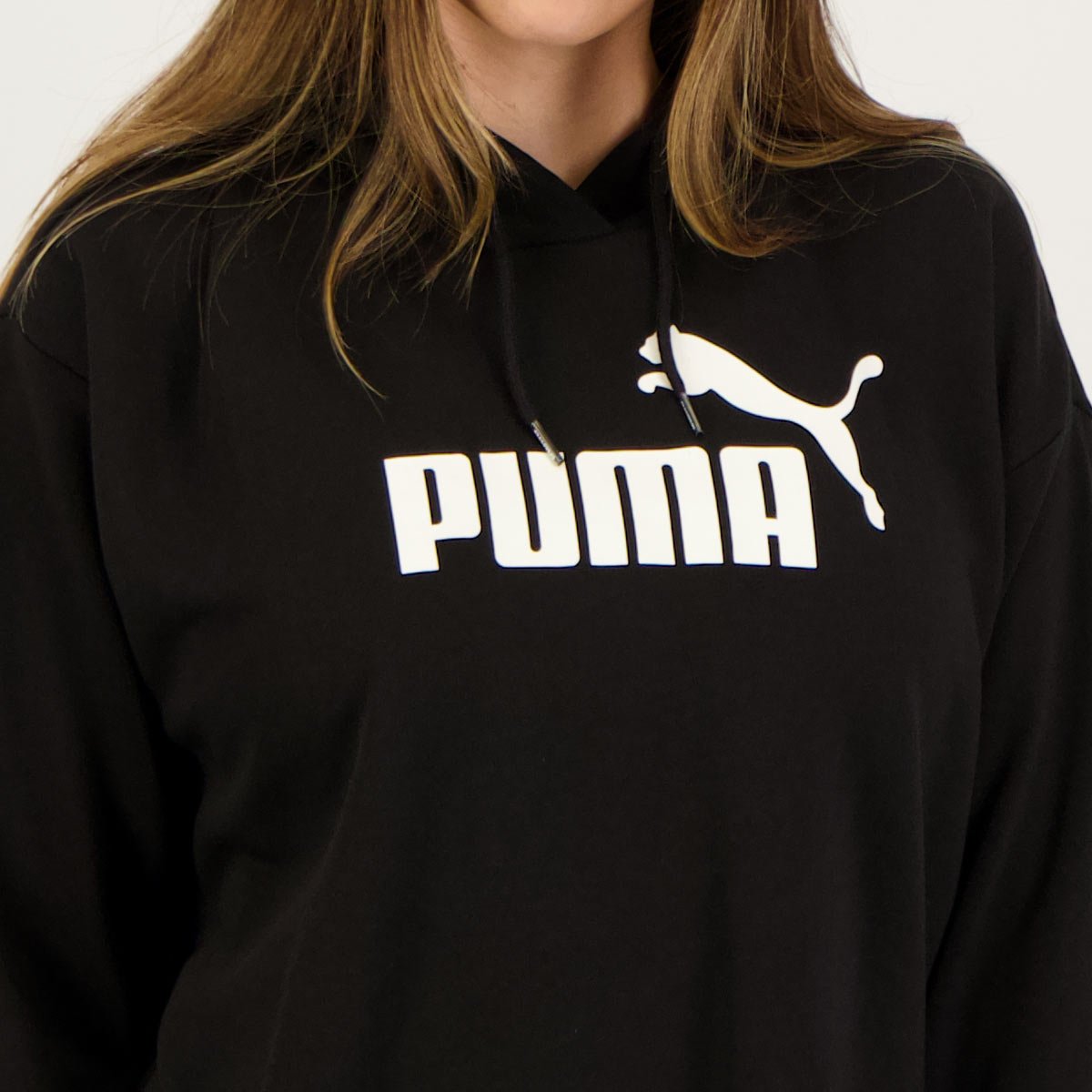 Moletom Cropped Puma Logo ESS TR Feminino Preto Preto 4
