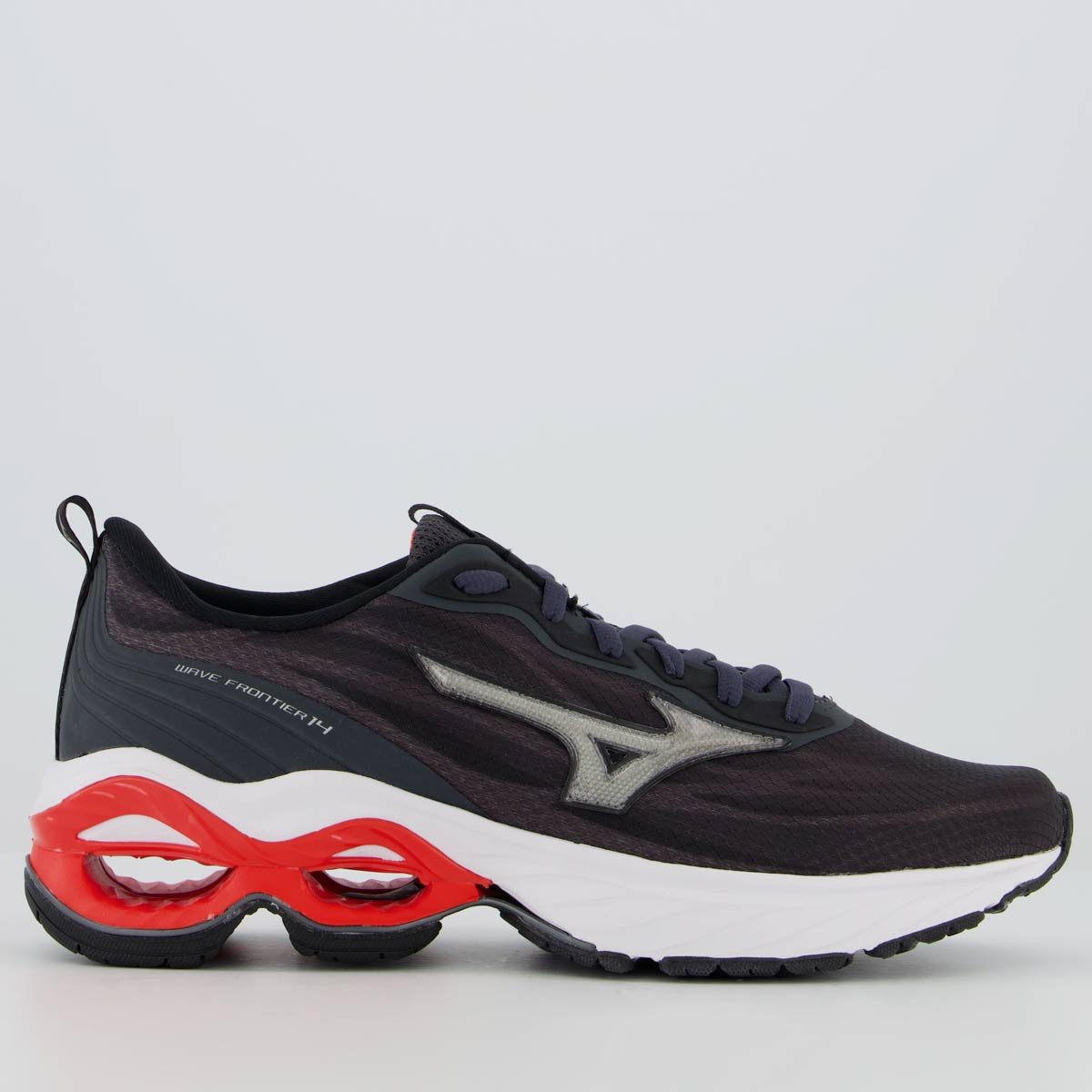 Tênis Mizuno Wave Frontier 14 Preto e Vermelho Preto 1