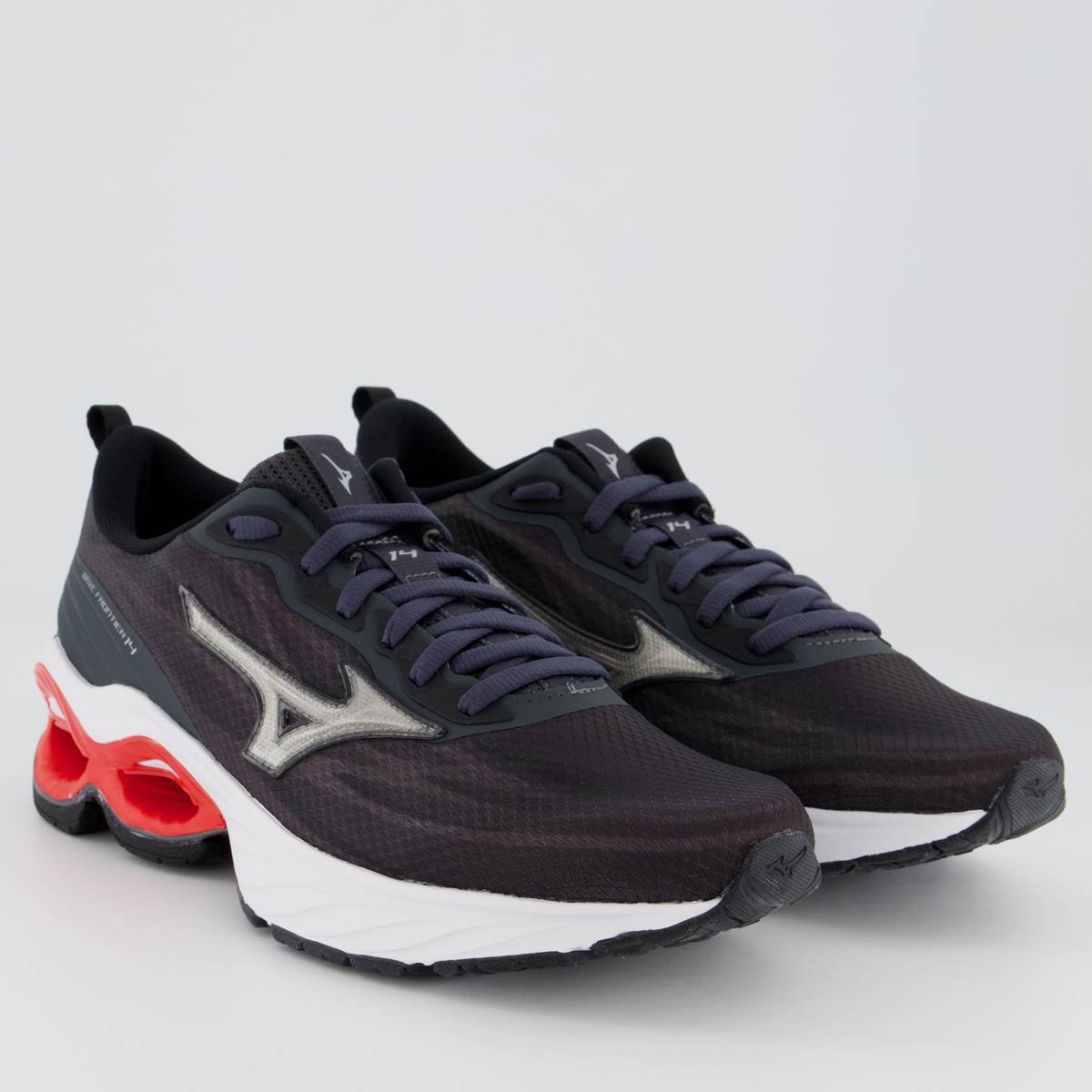 Tênis Mizuno Wave Frontier 14 Preto e Vermelho Preto 2