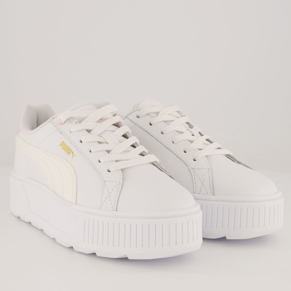 Tênis Puma Karmen L Feminino Branco e Rosa Branco/Rosa 2