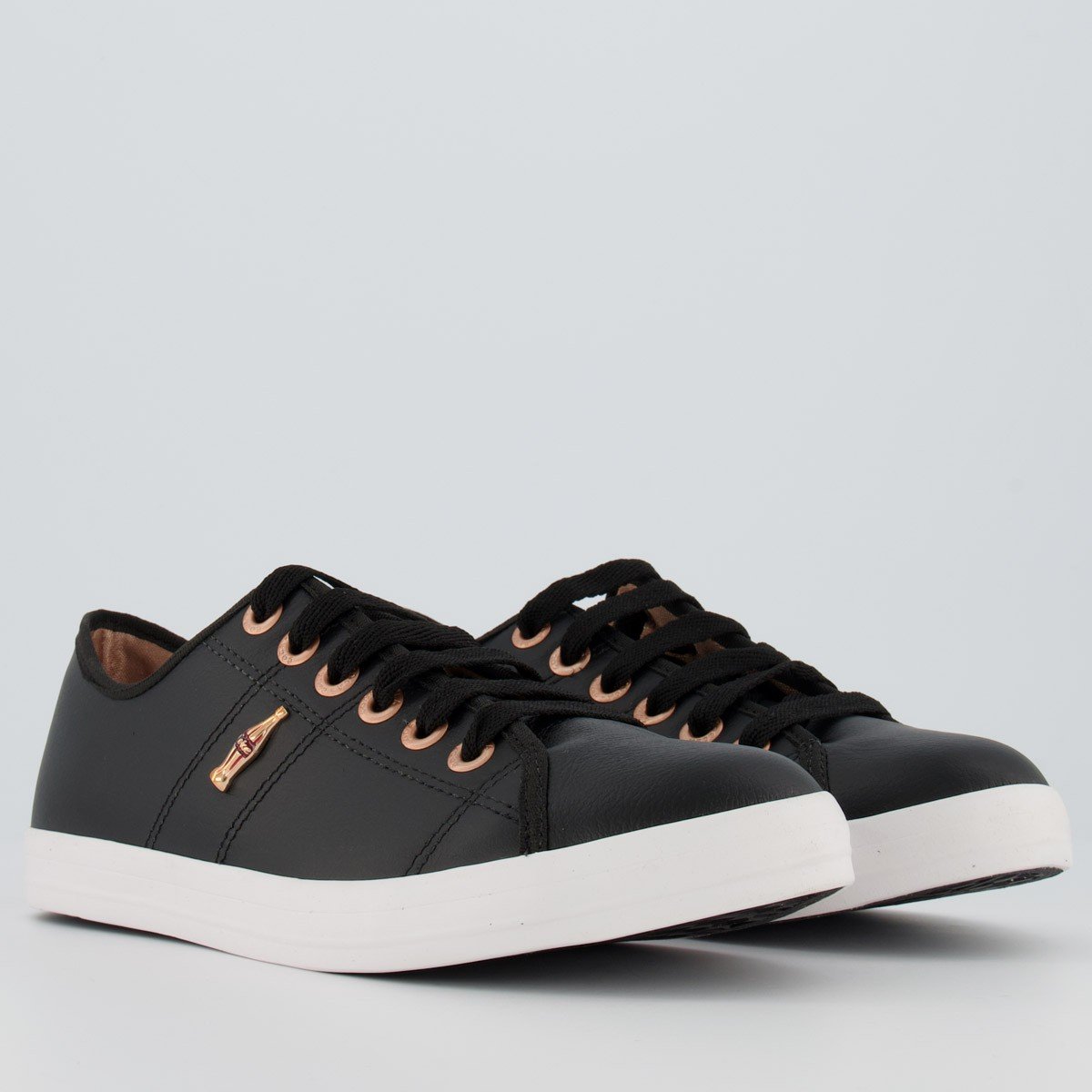 Tênis Coca Cola Miami Leather Feminino Preto Preto 2