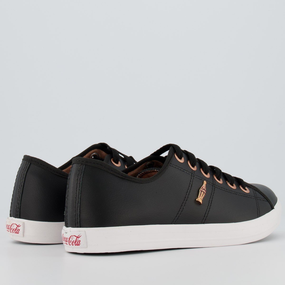 Tênis Coca Cola Miami Leather Feminino Preto Preto 3