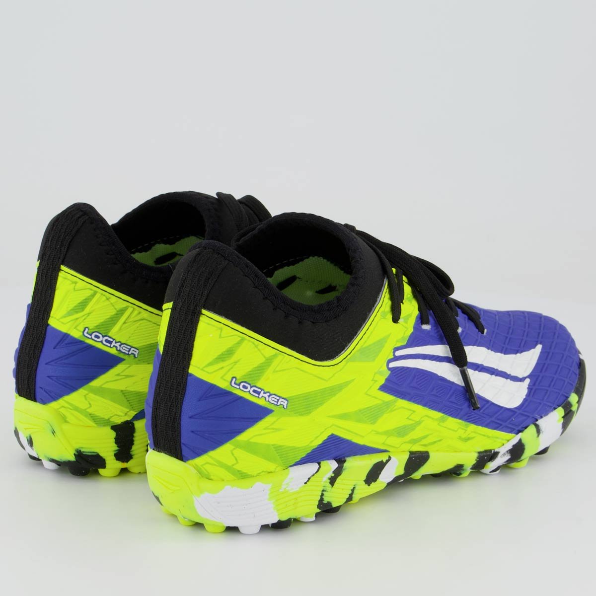 Chuteira Penalty RX Locker Y-3 Society Juvenil Azul e Amarelo Azul 3