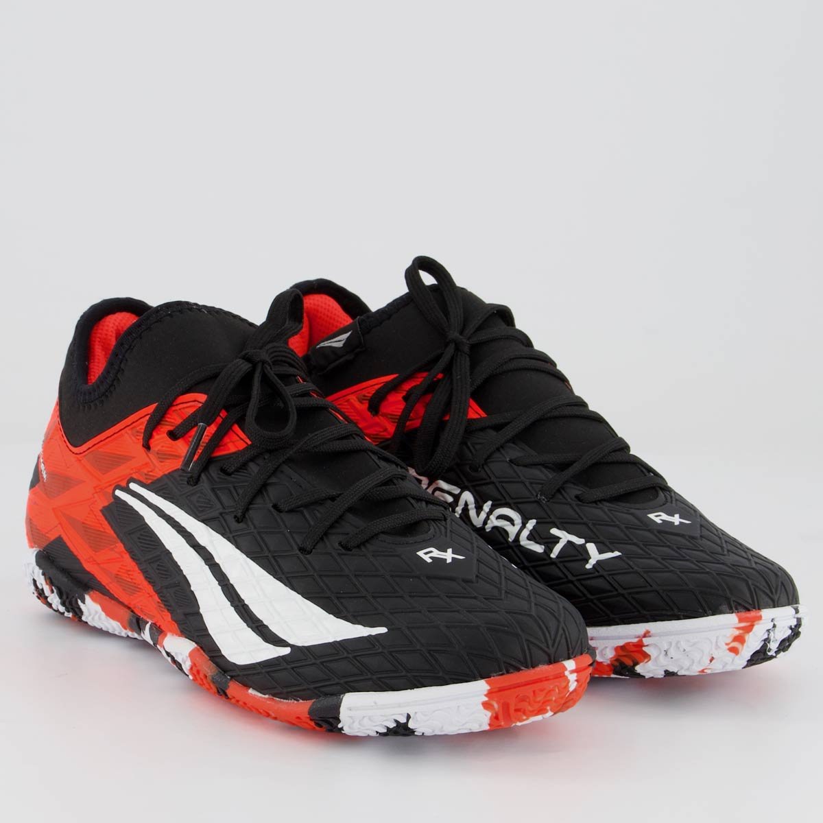 Chuteira Penalty RX Locker Y-3 Futsal Juvenil Preta e Laranja Preto/Laranja 2