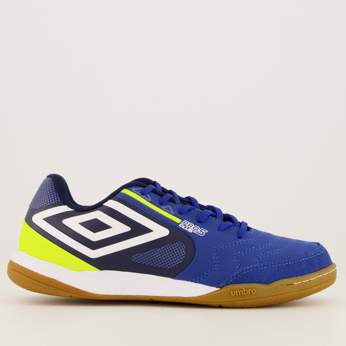Chuteira Umbro Pro 5 Bump Club Futsal Azul e Branca