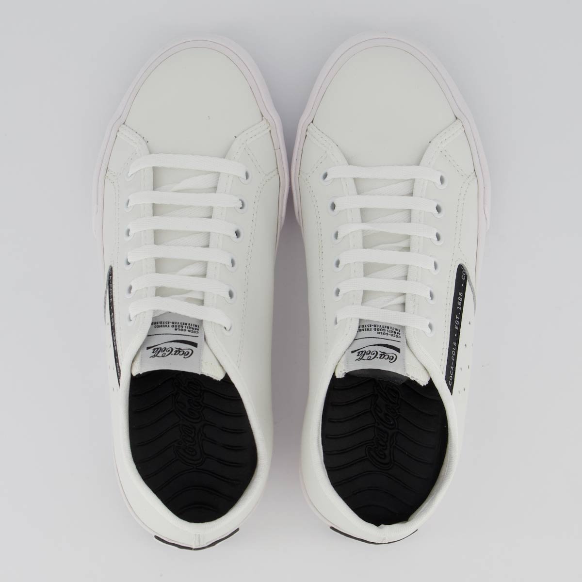 Tênis Coca Cola Florida Leather Feminino Branco e Preto Branco 4
