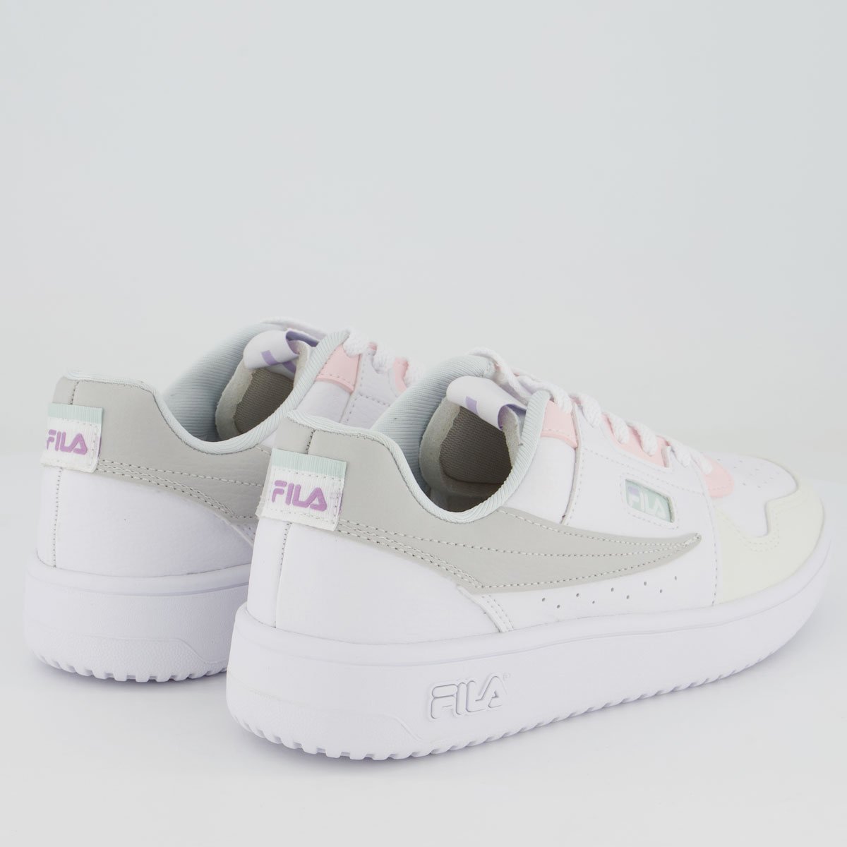 Tênis Fila ACD Classic Feminino Branco Prata e Rosa Branco 3