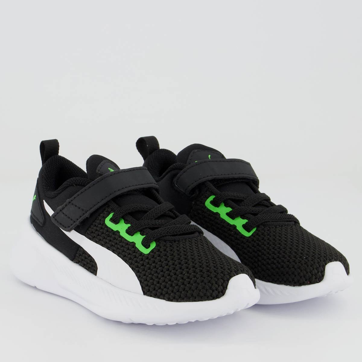 Tênis Puma Flyer Runner V BDP Infantil Verde Preto 2