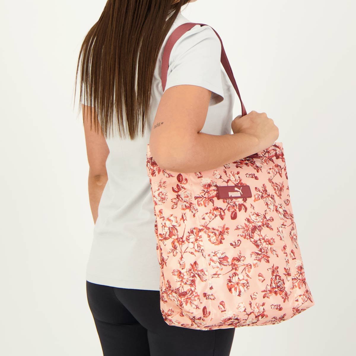 Bolsa Puma Core Pop Shopper Feminino Rosa Bege 2