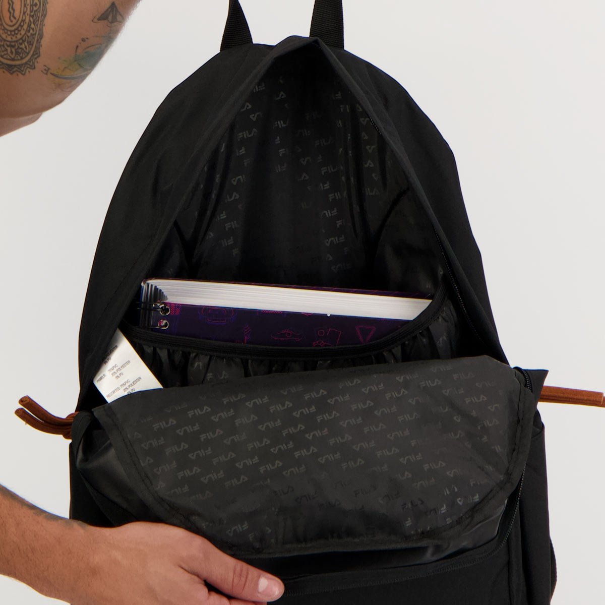 Mochila Fila Suede Preta Preto 4