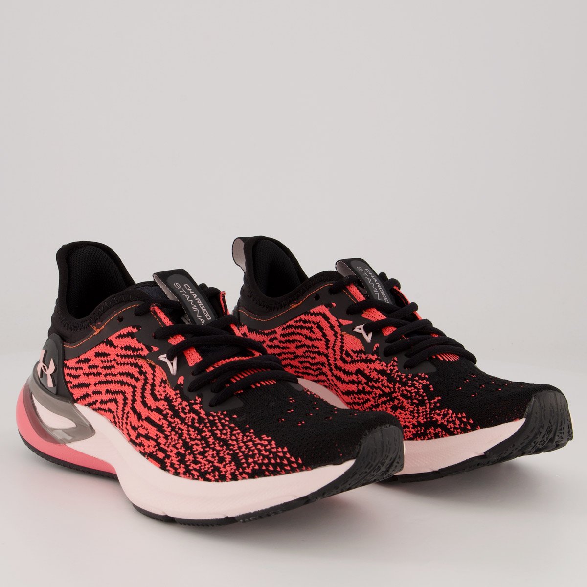 Tênis Under Armour Charged Stamina Feminino Preto e Rosa Rosa 2